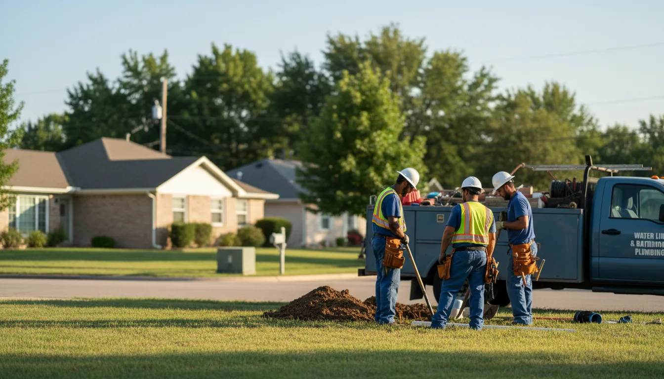 Residential water line and bathroom plumbing service in Hanlontown, IA